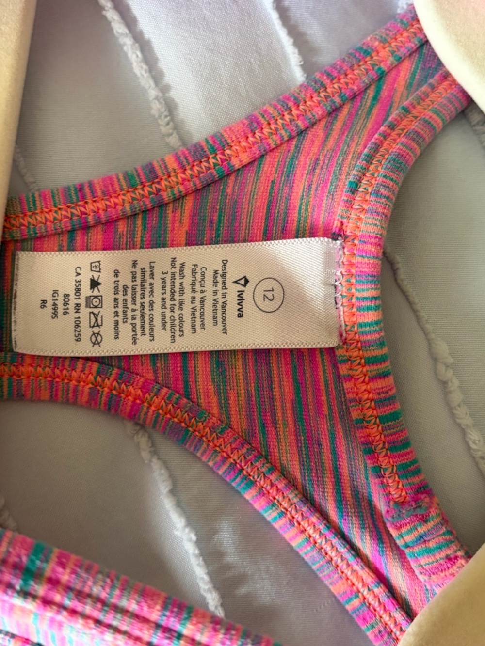 Ivivva Pink Multi-Color Racerback Tank - Picture 4 of 4